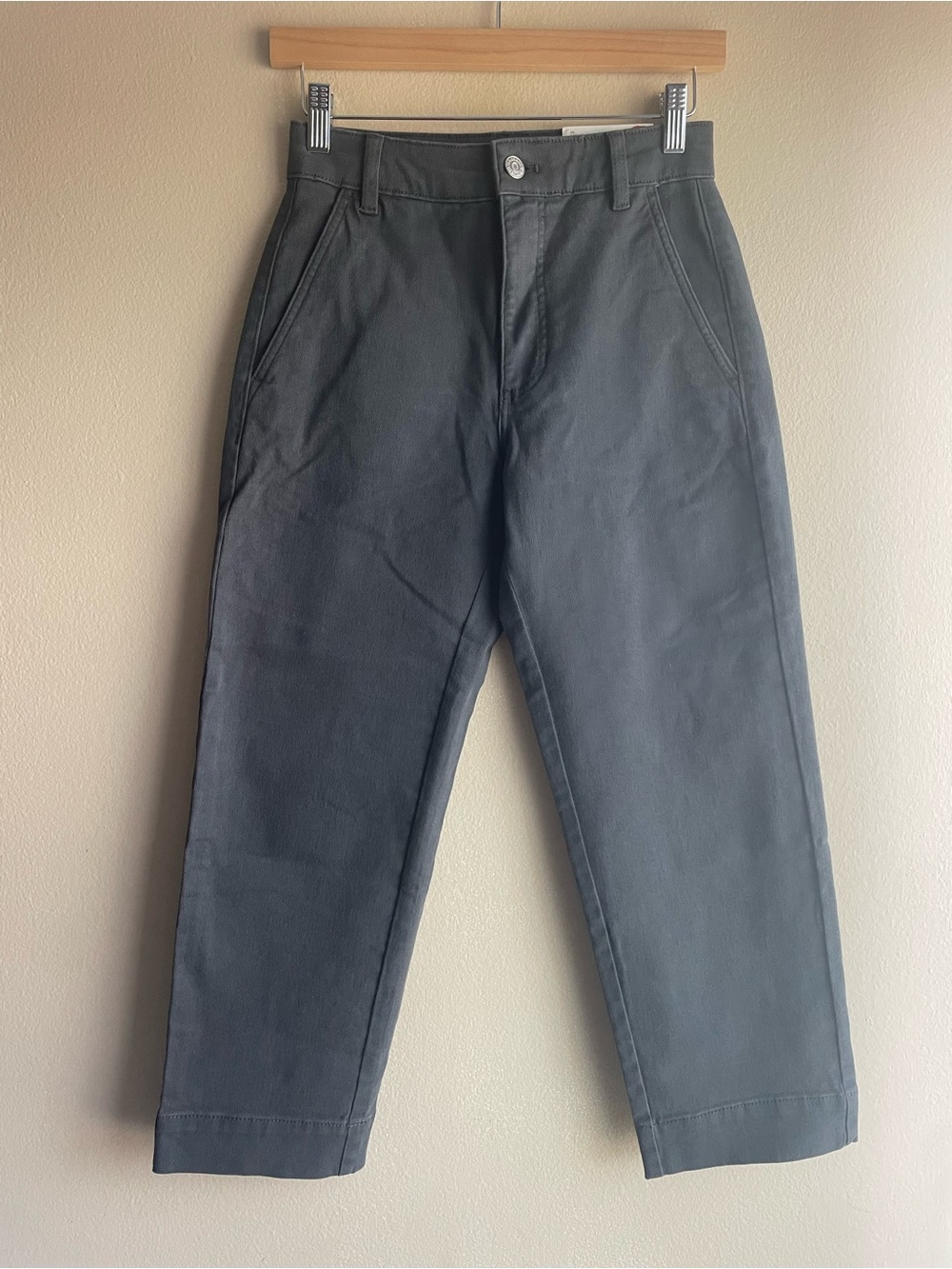 New Everlane Women Gray Organic Cotton Straight Leg Jeans Pants Size 00